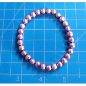 Faux Pink Pearl Women's Stretch Bracelet, Preowned